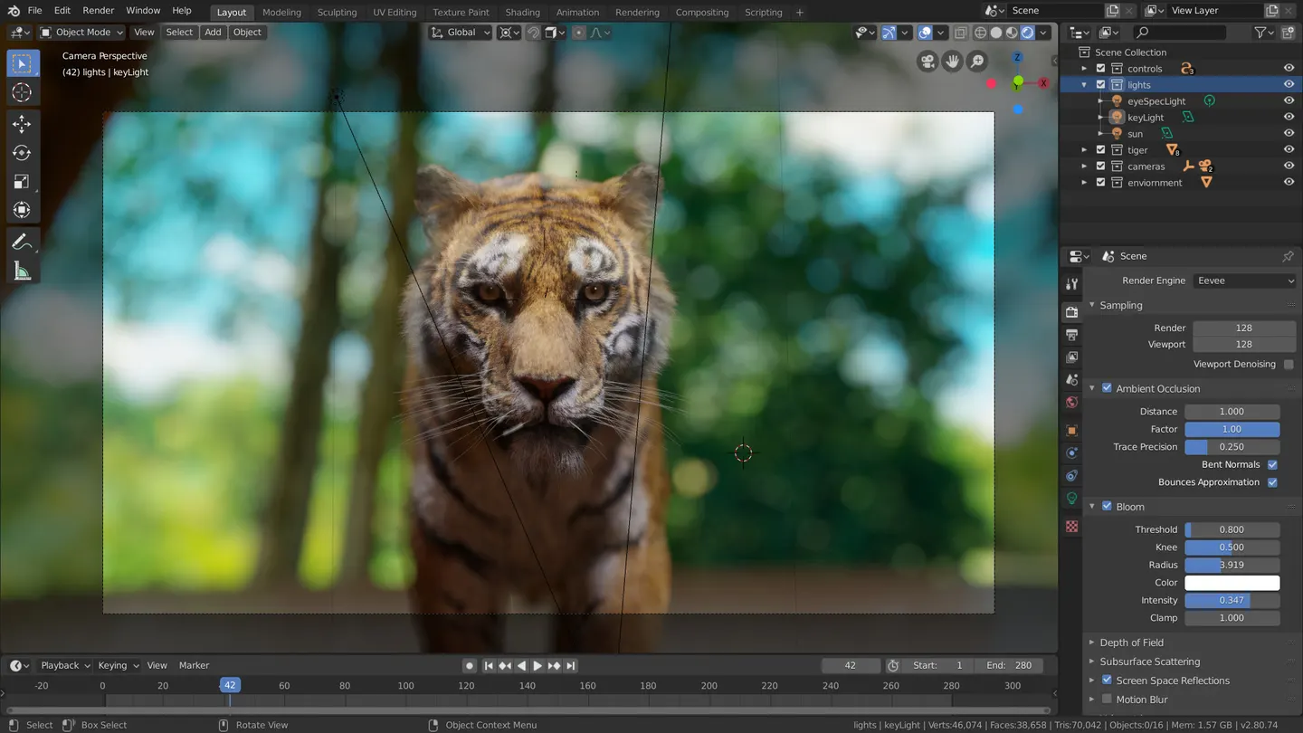 Blender's workspace