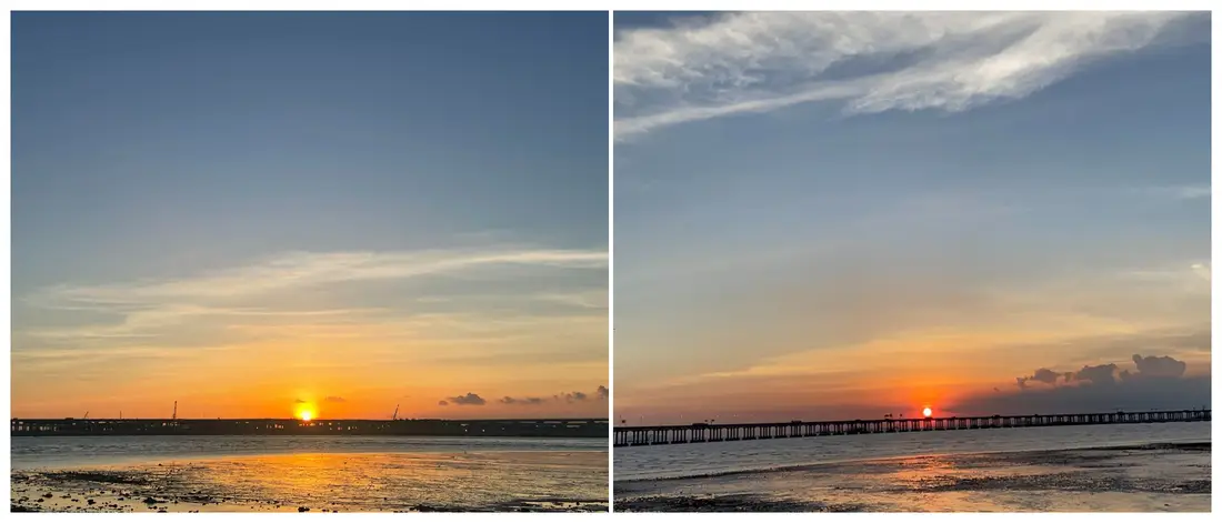 红树林公园不同时间的日落