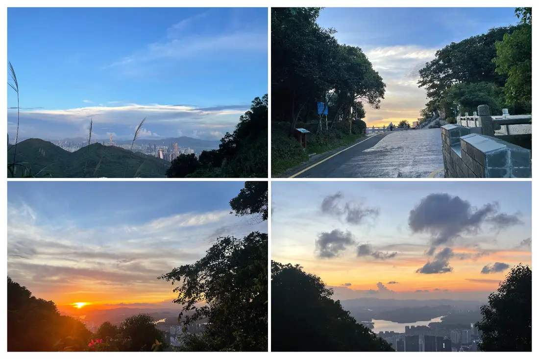 塘朗山日落与城区夜景